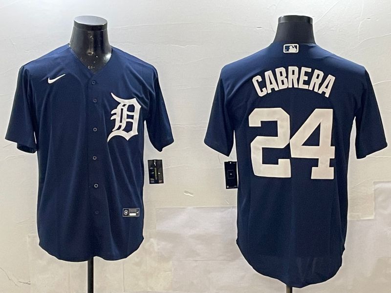 Men Detroit Tigers #24 Cabrera Blue Game 2025 Nike MLB Jersey style 1->detroit tigers->MLB Jersey